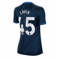 Fotballdrakt Dame Chelsea Romeo Lavia #45 Bortedrakt 2023-24 Kortermet